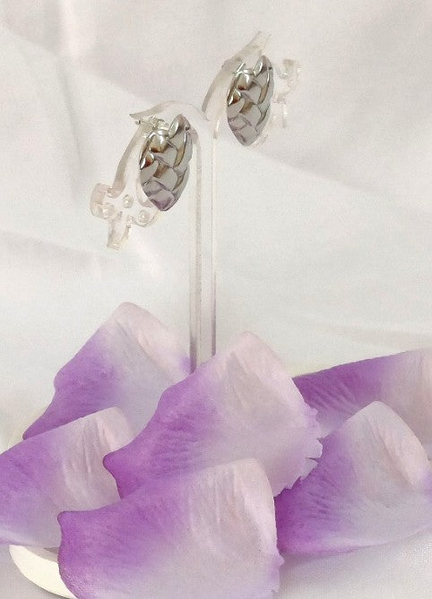 Silver Heart Pattern Stud