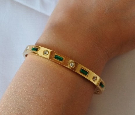 Green Stone Bangle