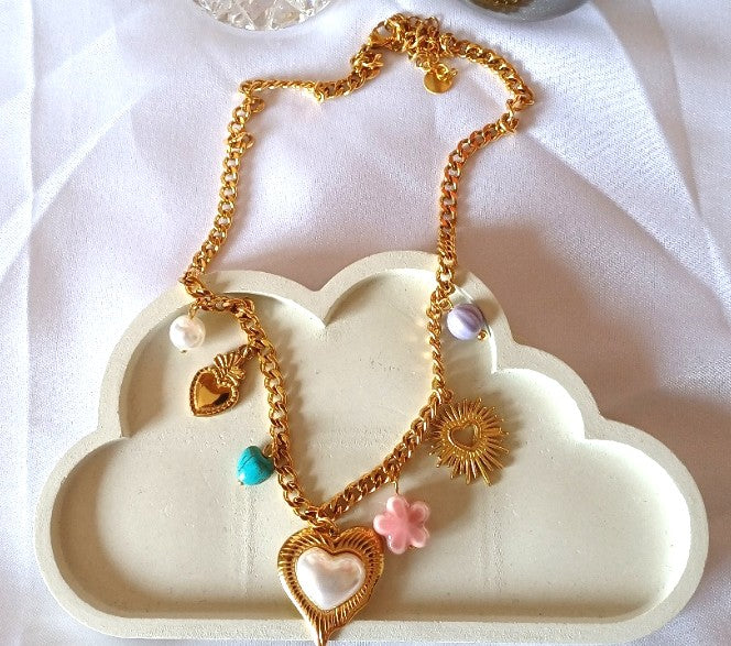 Heart Pearl Necklace