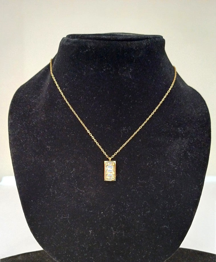 Rectangle AD Pendant Necklace
