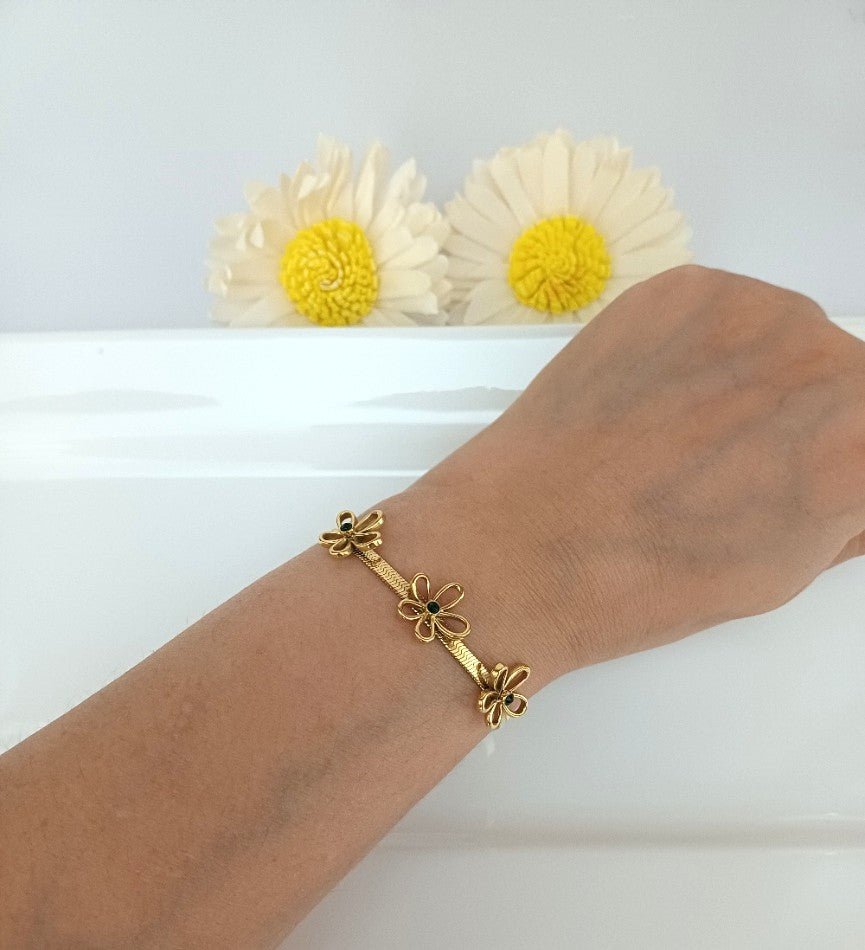 Flower Bracelet Green