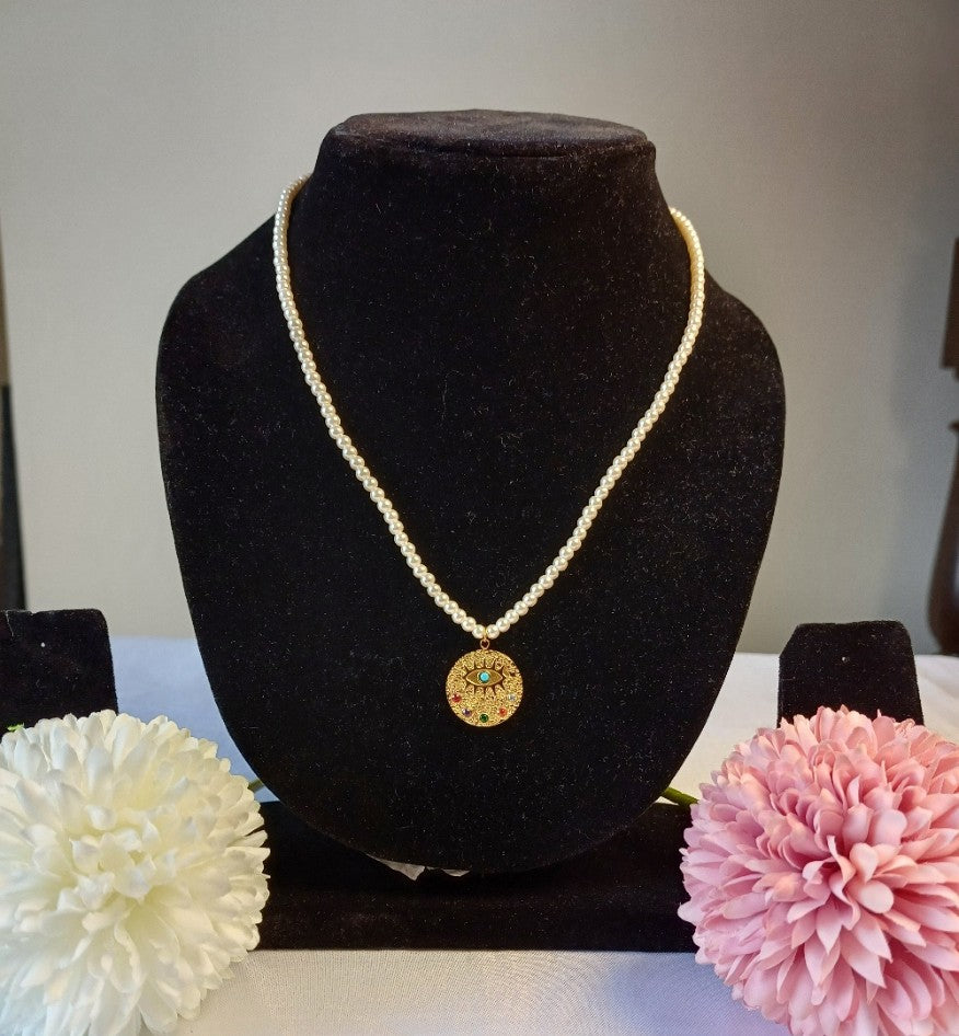 Pearl Evileye Necklace