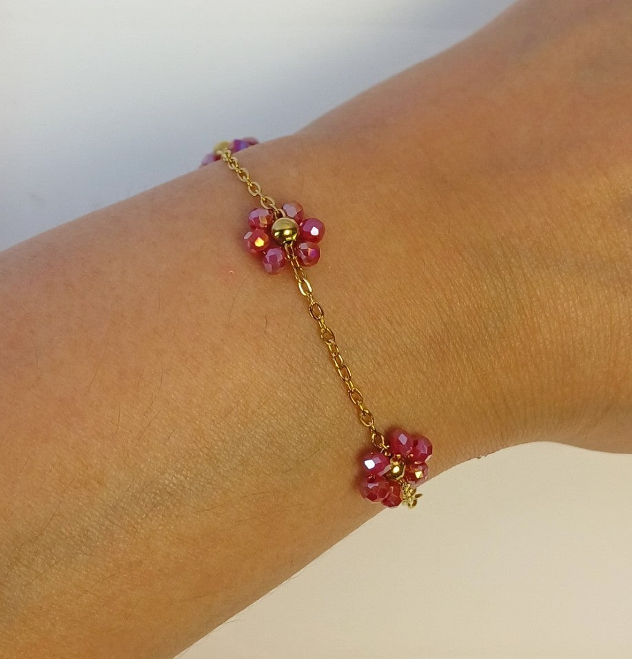 Pink Flower Bracelet