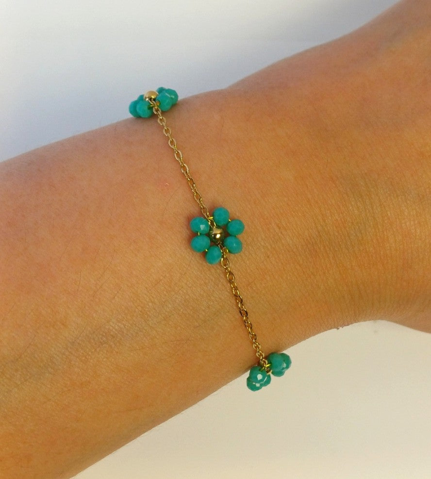Green Flower Bracelet