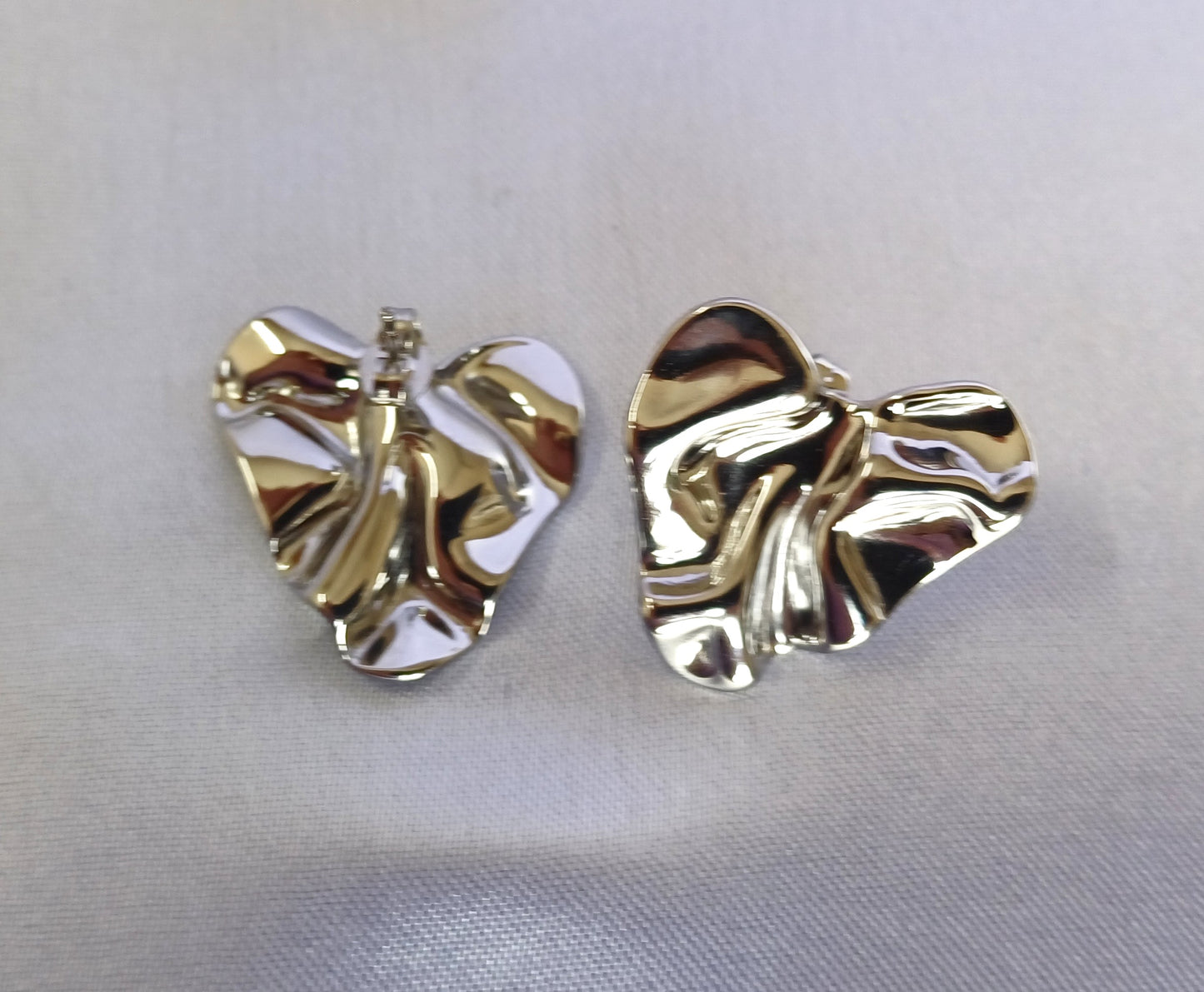 Silver Heart Studs