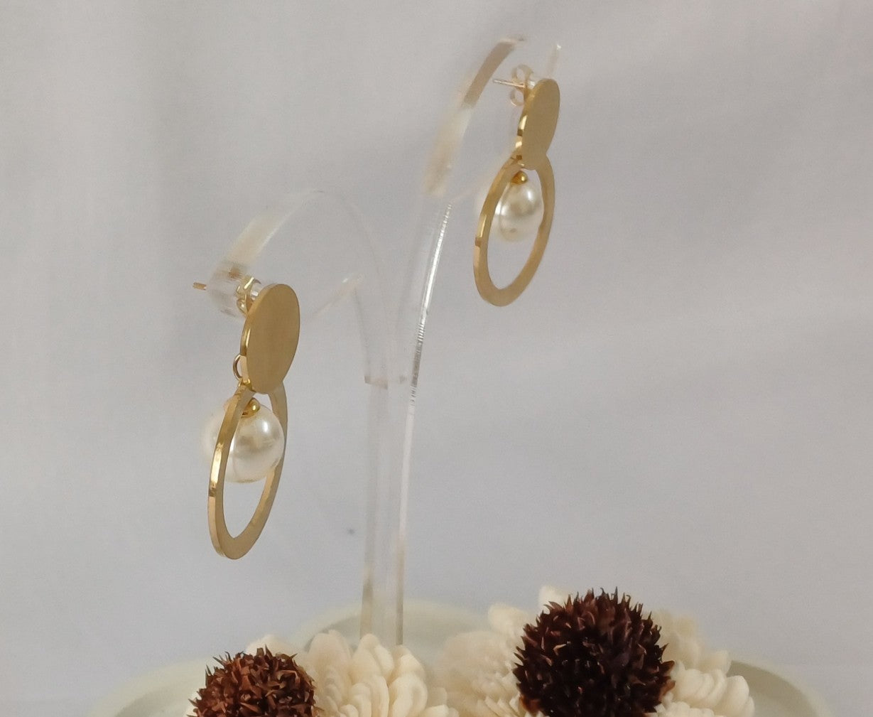 Golden Pearl Drop Earring Isabel