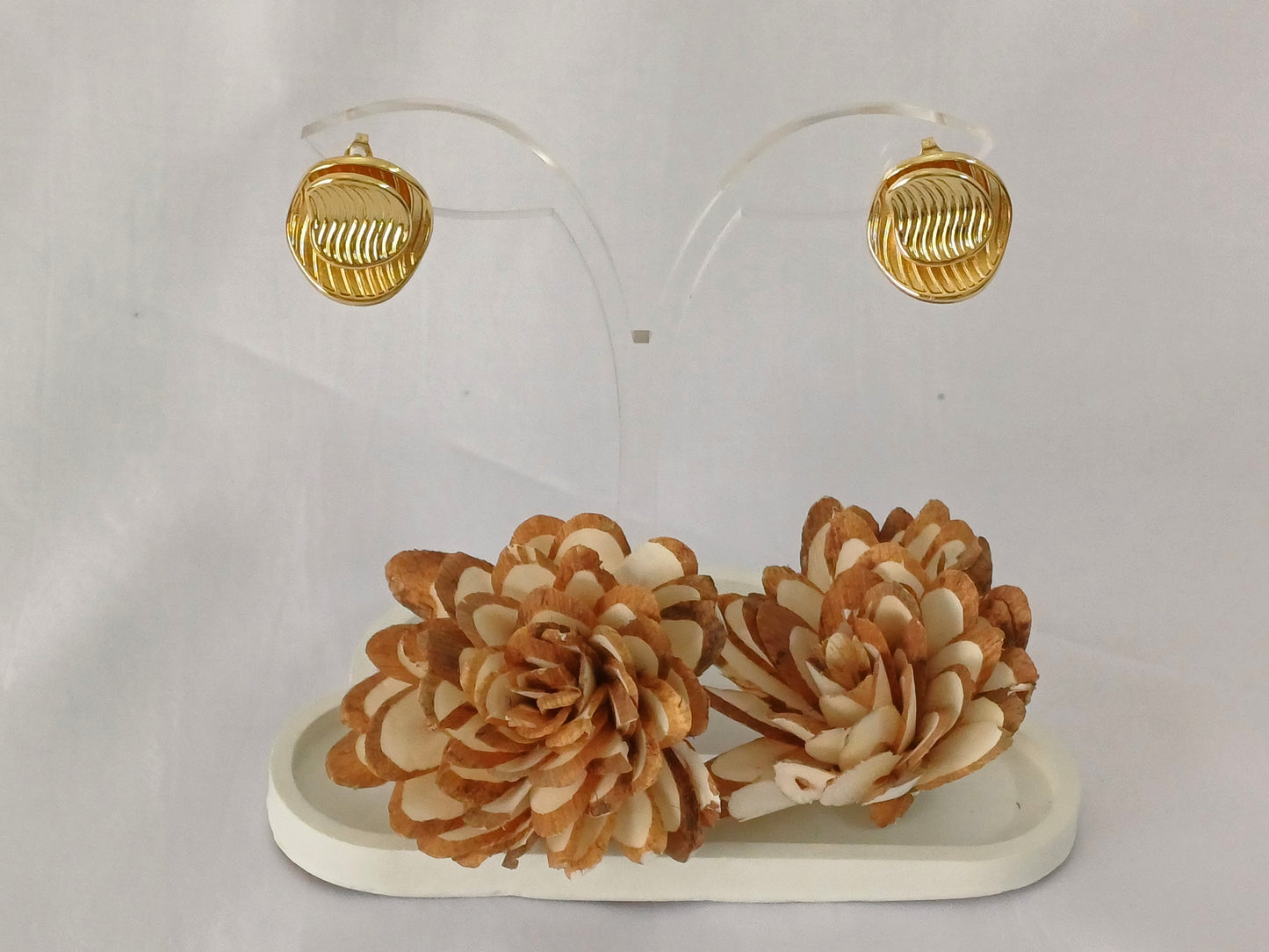 Golden Round Studs Melanie