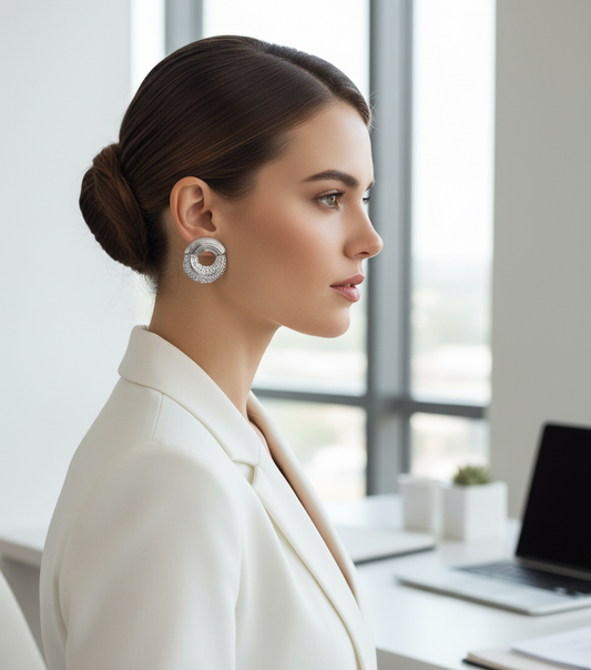 Silver Round Stud Ellie