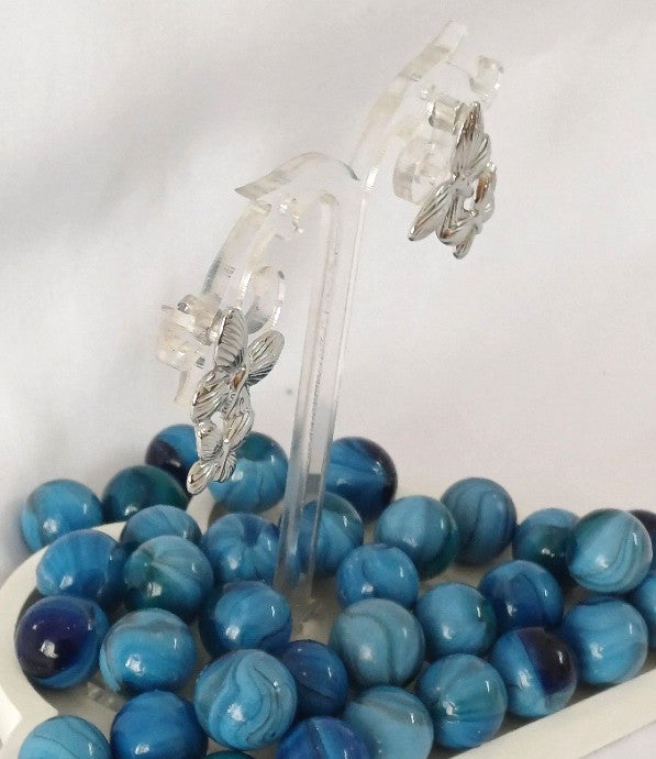 Silver Butterfly Stud