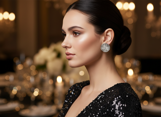 Silver Round Stud Natalie