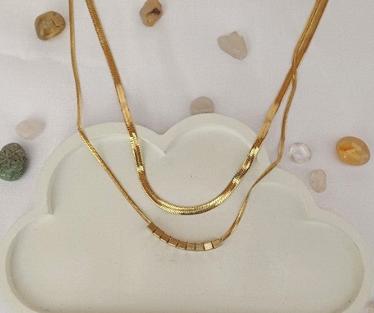 Layered Box Pendant Necklace