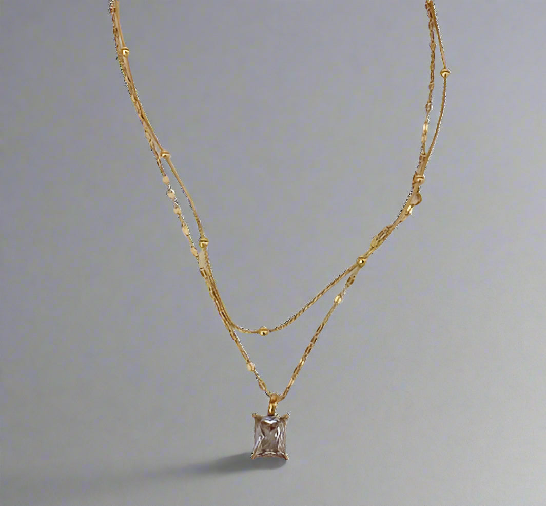 Layered AD Pendant Necklace