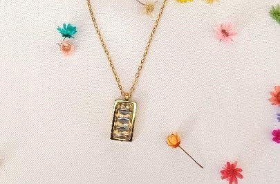 Rectangle AD Pendant Necklace