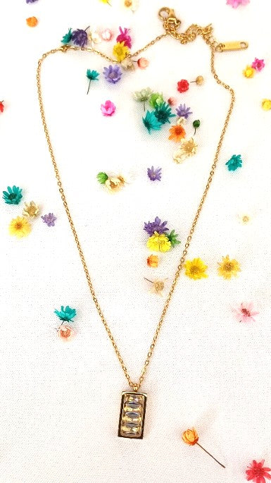Rectangle AD Pendant Necklace