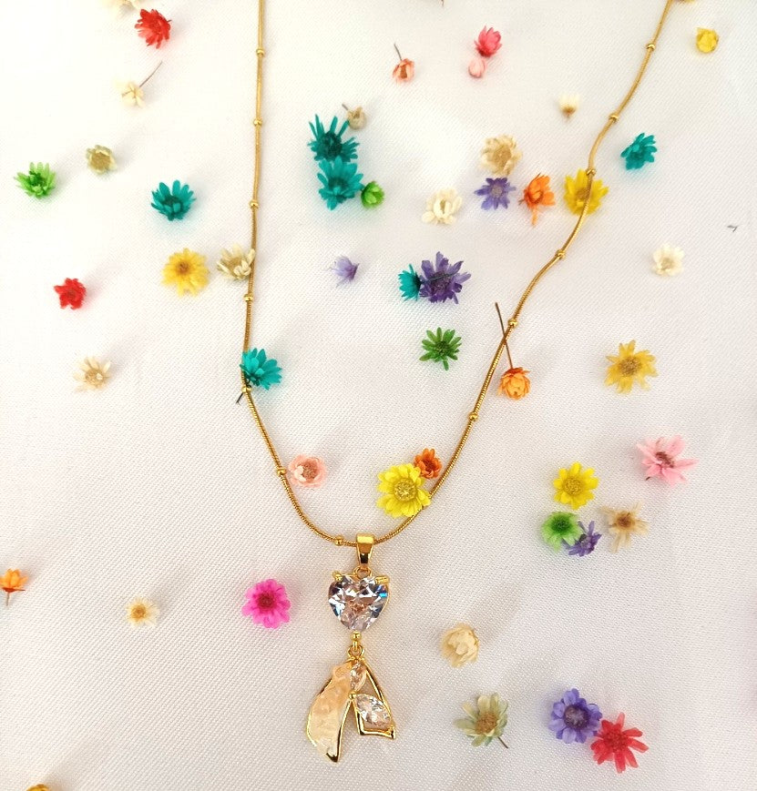 AD Big Heart Pendant Necklace