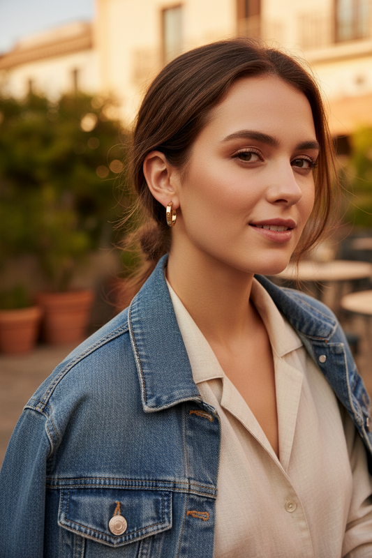 Golden C Hoops Celeste
