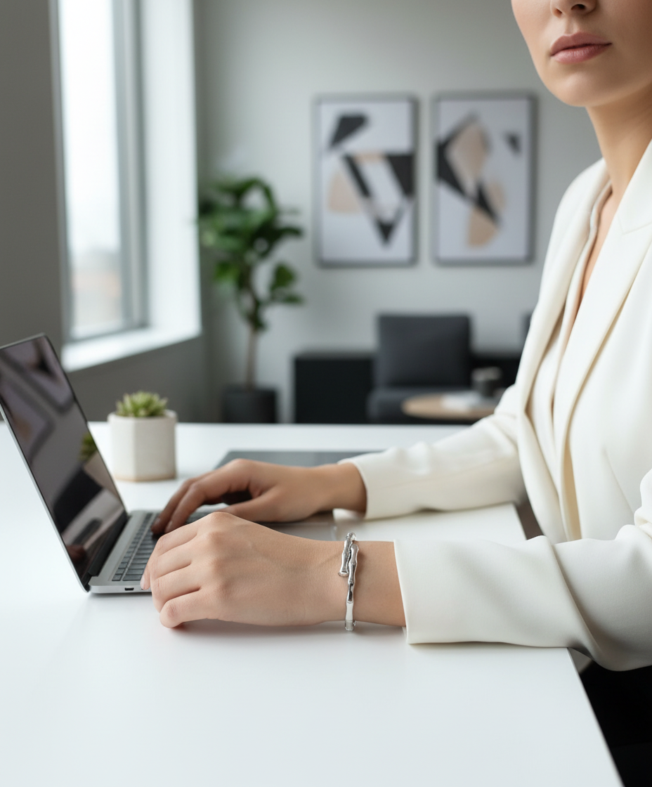 Silver Bamboo Bangle