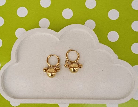 Golden Ball Drop Earring
