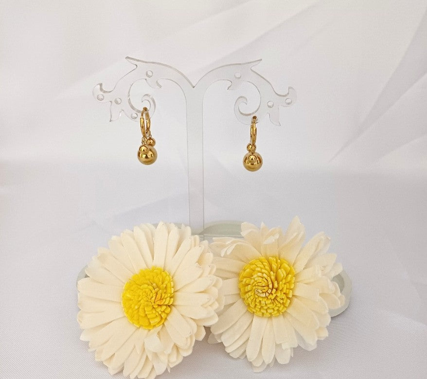 Golden Ball Drop Earring