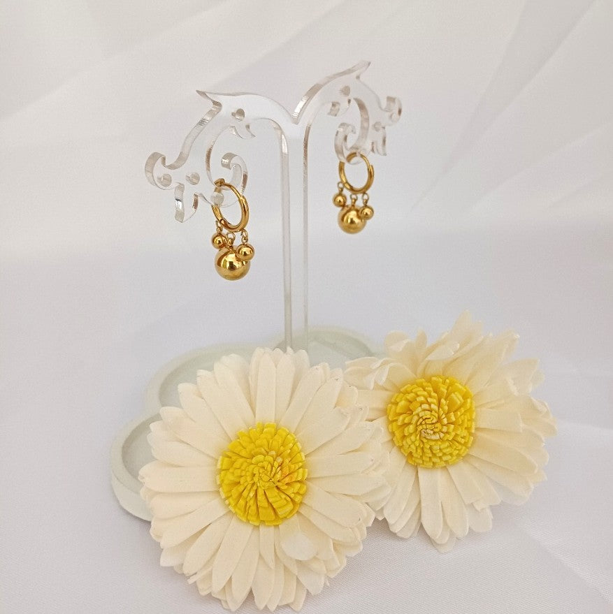 Golden Ball Drop Earring