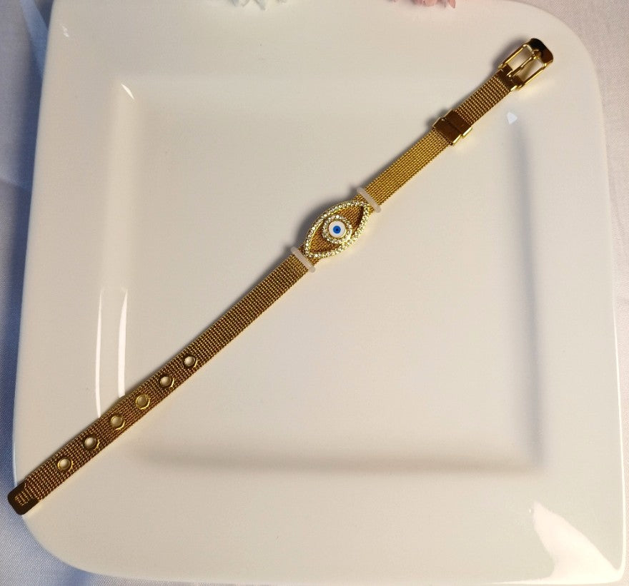 White Evileye Watch Bracelet