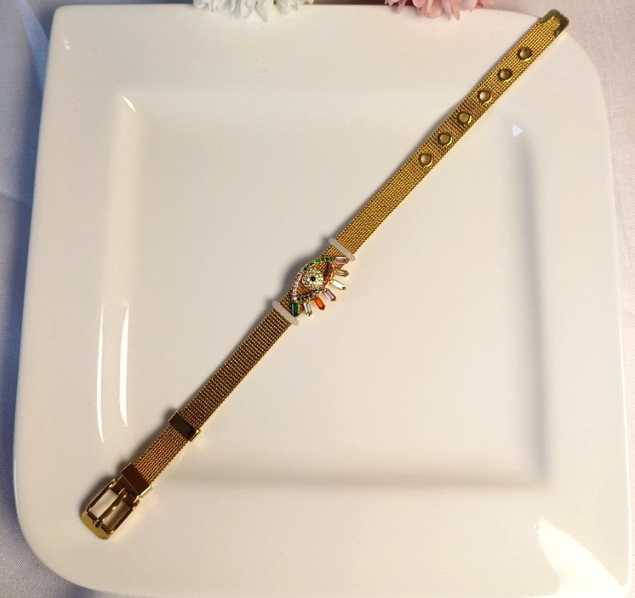 Multicoloured evileye Watch Bracelet