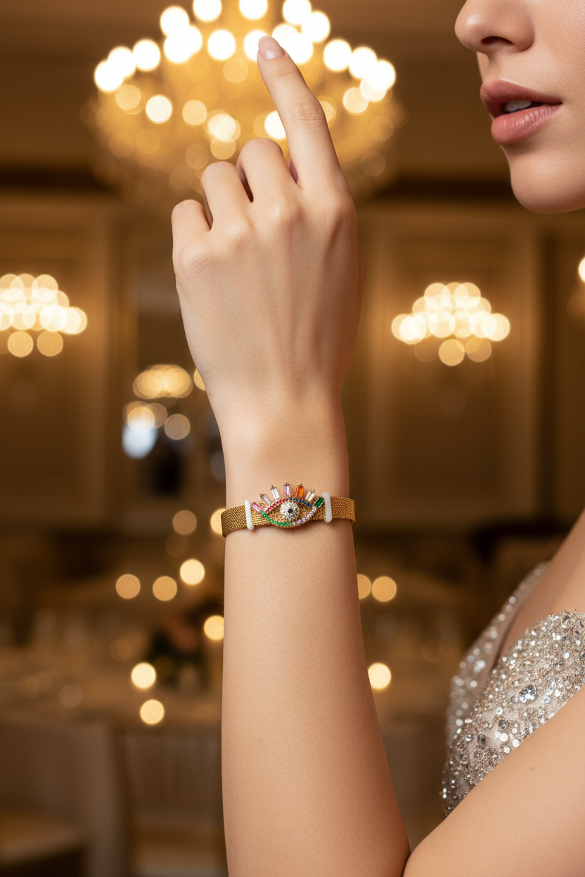 Multicoloured Evileye Watch Bracelet