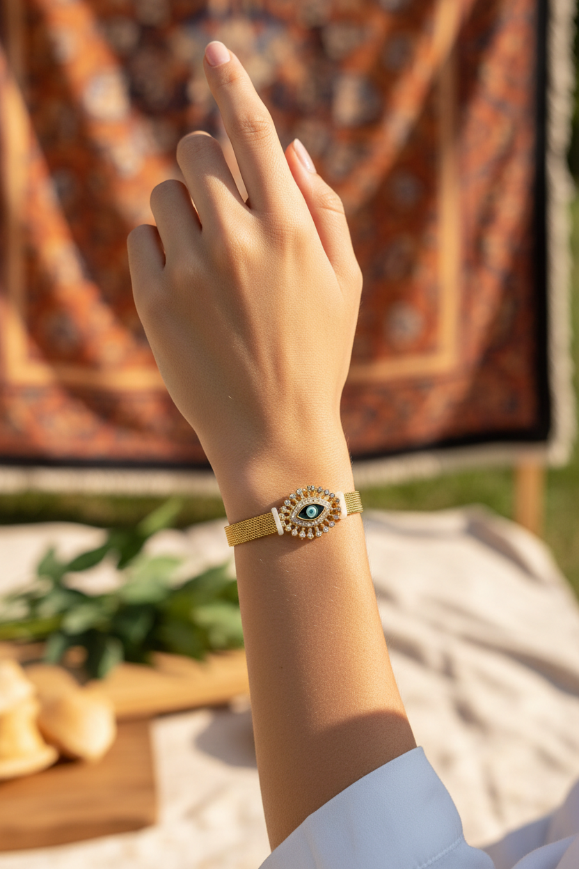 Dark Blue Evileye Watch Bracelet