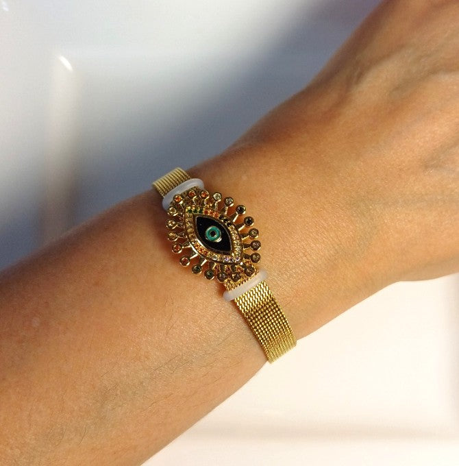 Dark Blue Evileye Watch Bracelet