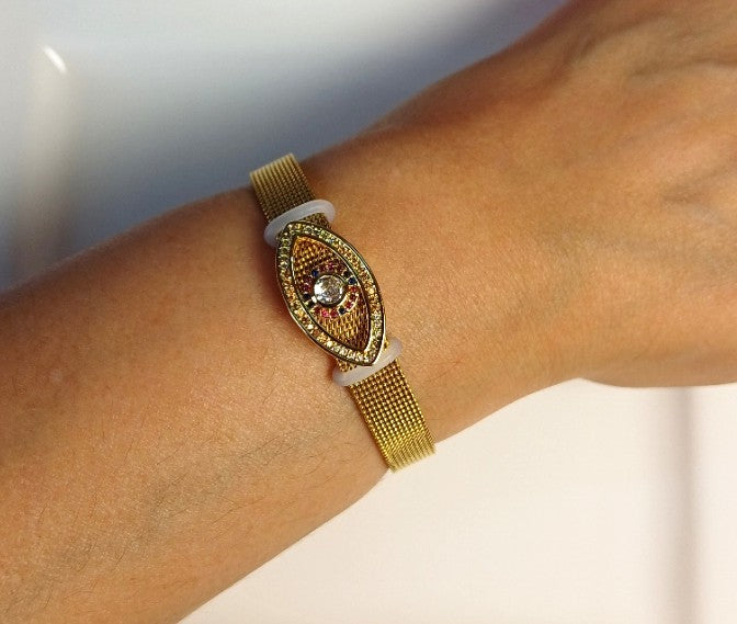 Evileye Golden Watch Bracelet