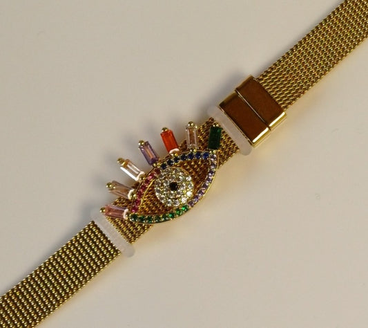 Multicoloured evileye Watch Bracelet