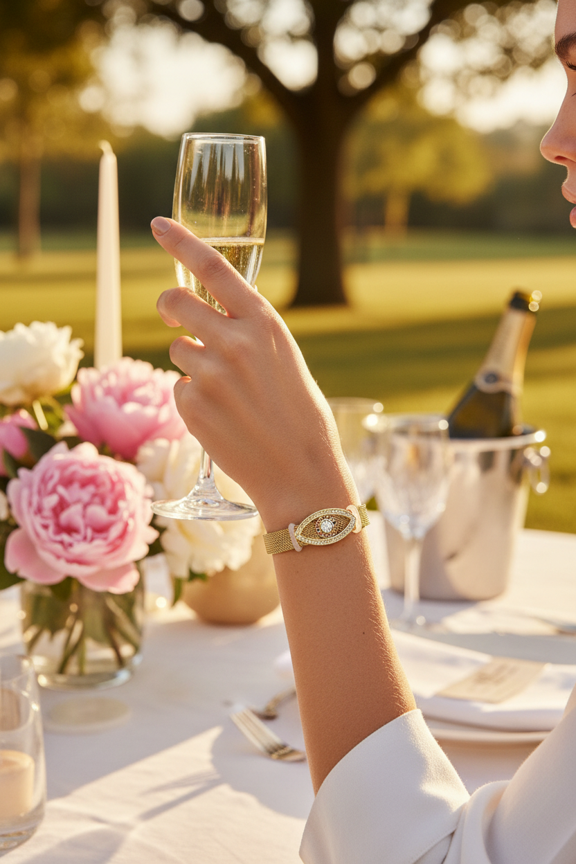 Evileye Golden Watch Bracelet