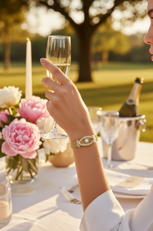 Evileye Golden Watch Bracelet