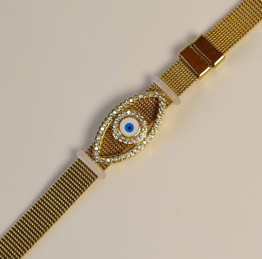 White Evileye Watch Bracelet