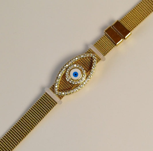 White Evileye Watch Bracelet