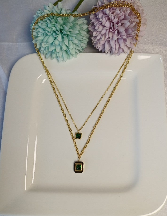 Green Layered Necklace