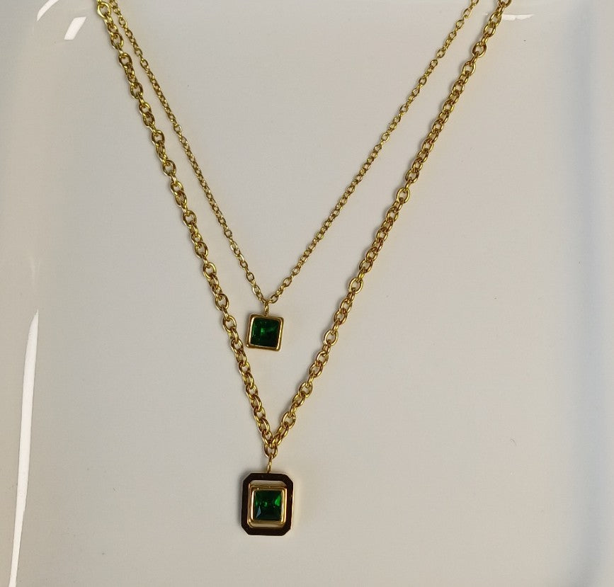 Green Layered Necklace