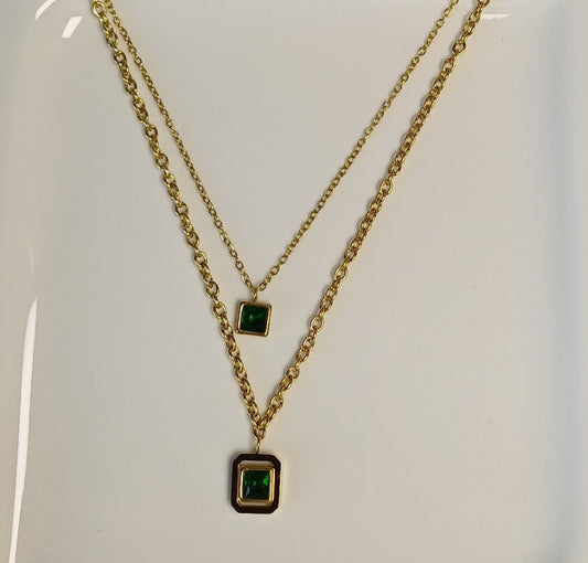 Green Layered Necklace
