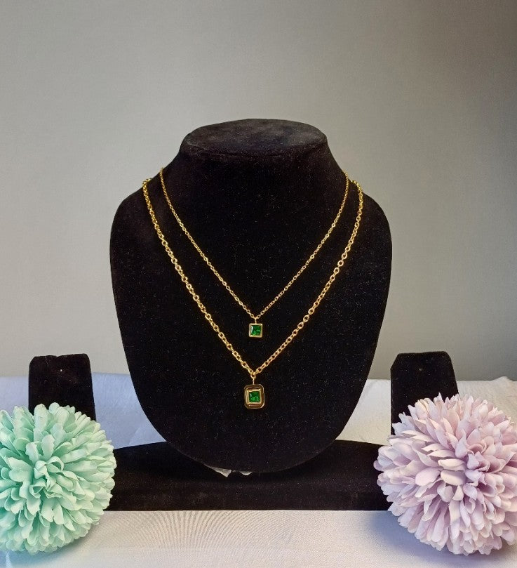 Green Layered Necklace