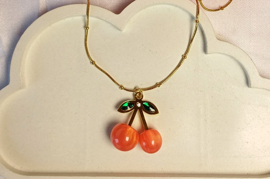 Peach cherry Necklace