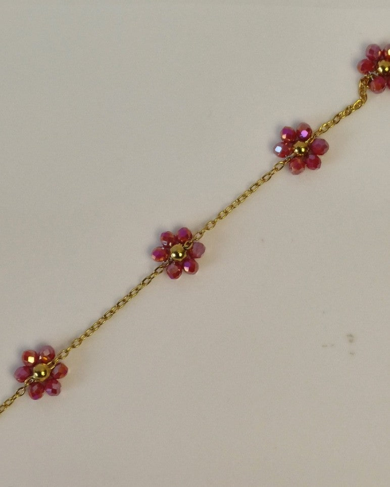Pink Flower Bracelet