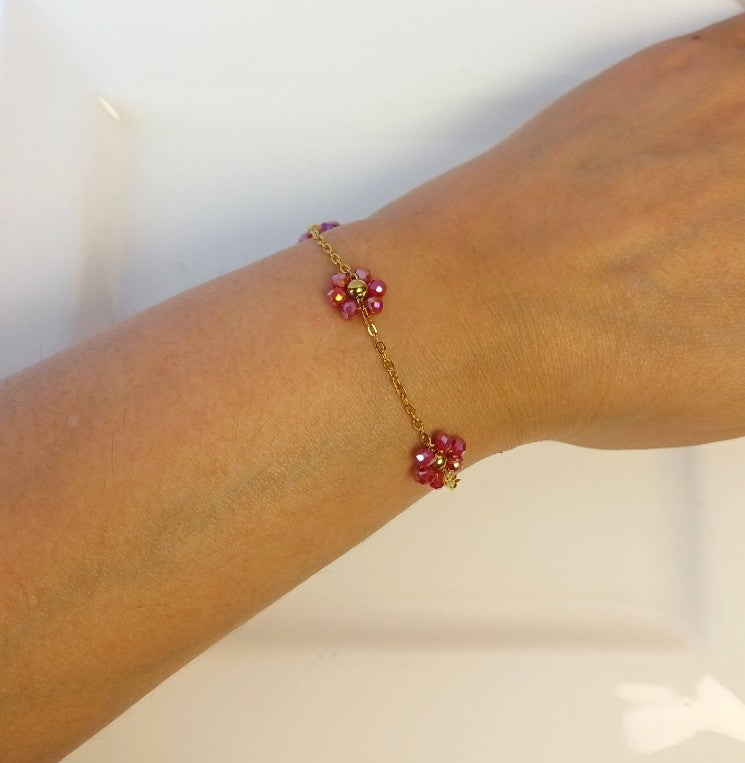 Pink Flower Bracelet