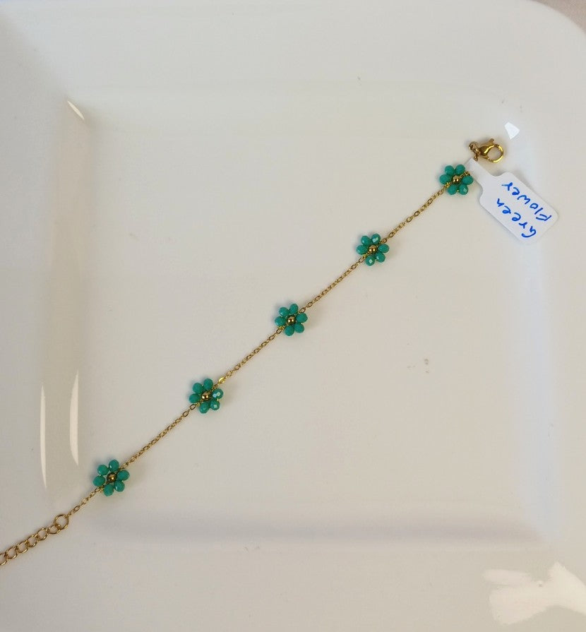 Green Flower Bracelet