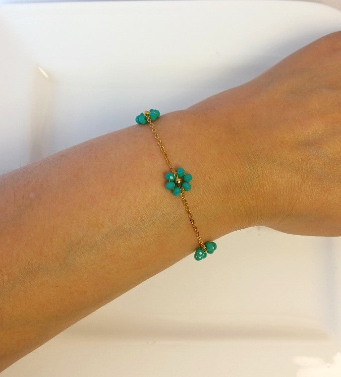 Green Flower Bracelet