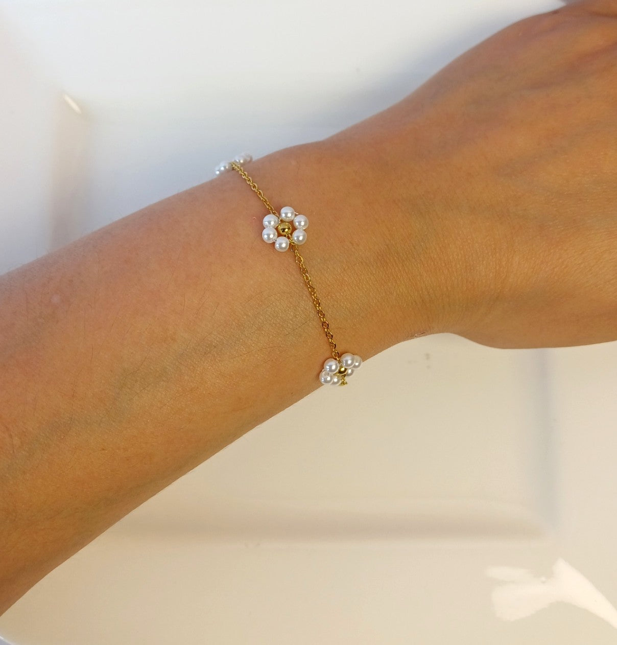 White Flower Bracelet