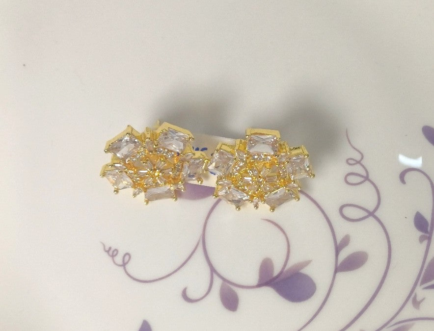 Golden AD Flower Stud