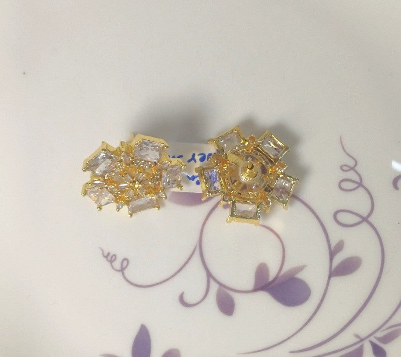 Golden AD Flower Stud