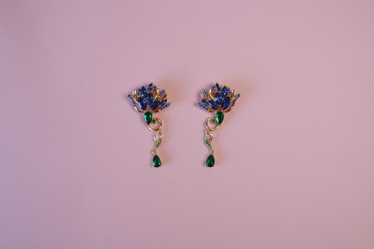 Blue Flower Earring