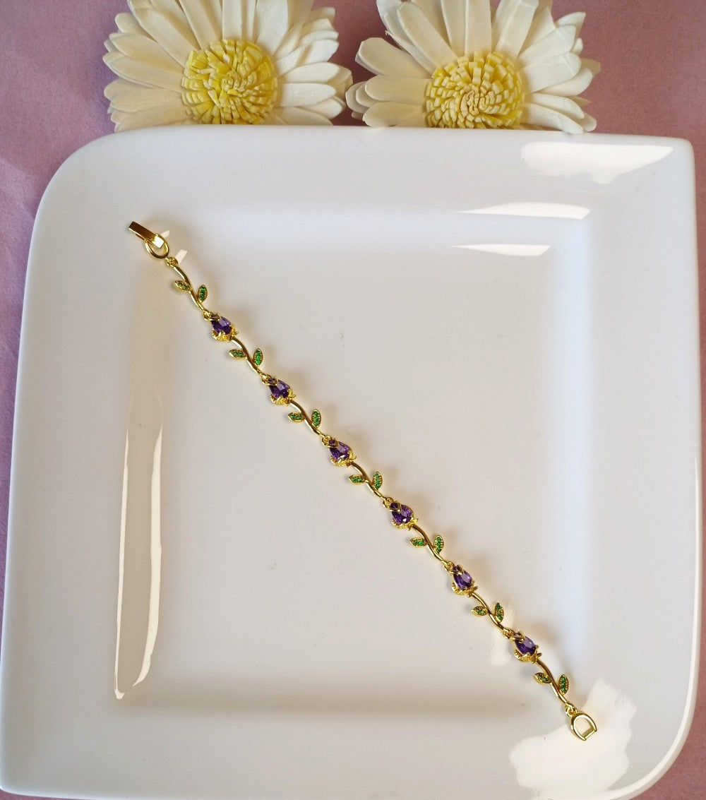 Tulip 2 Bracelet - Purple and Green