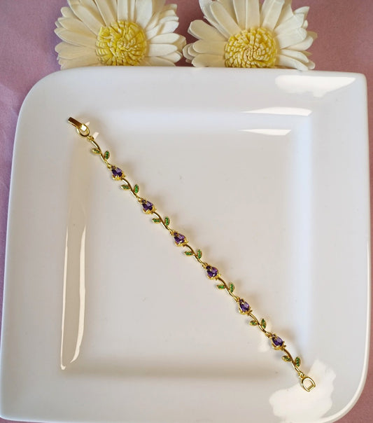 Tulip 2 Bracelet - Purple and Green